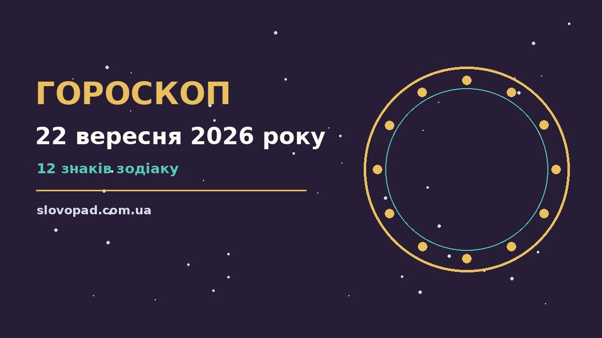 Астрологічний гороскоп на 22 вересня 2026 року для дванадцяти знаків Зодіаку